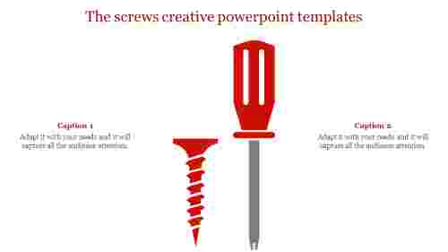 creative powerpoint templates-The screws creative powerpoint templates-Red